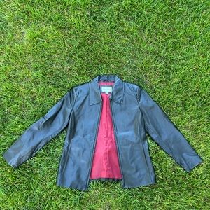 Leather blazer jacket